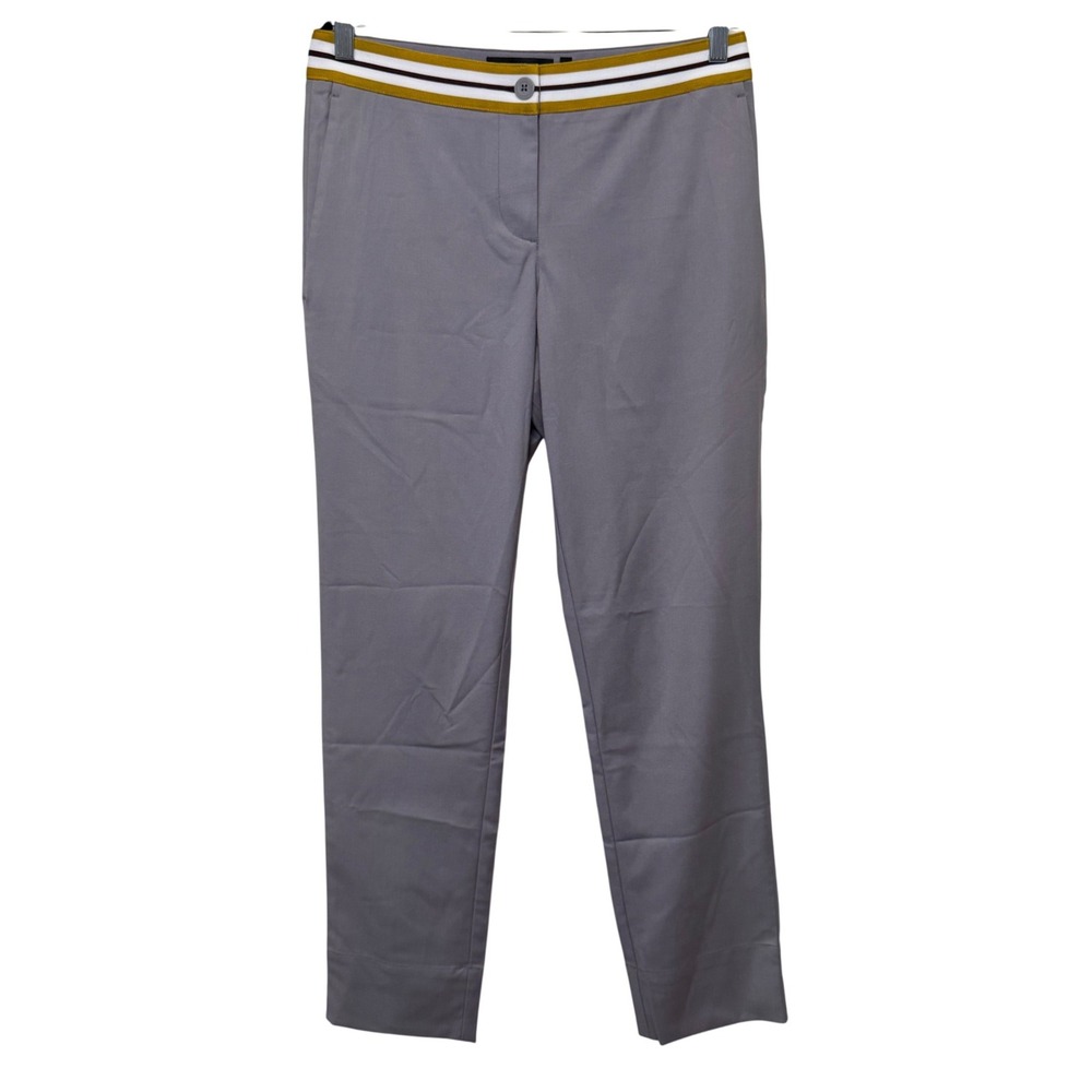 Wildfang Empower Taped Trouser Size 4 Grey Striped Waistband Sporty Academia